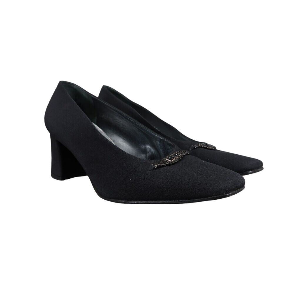 Stuart Weitzman Shoes Womens 7 Pumps Classic Black Formal Block Heel Square Toe